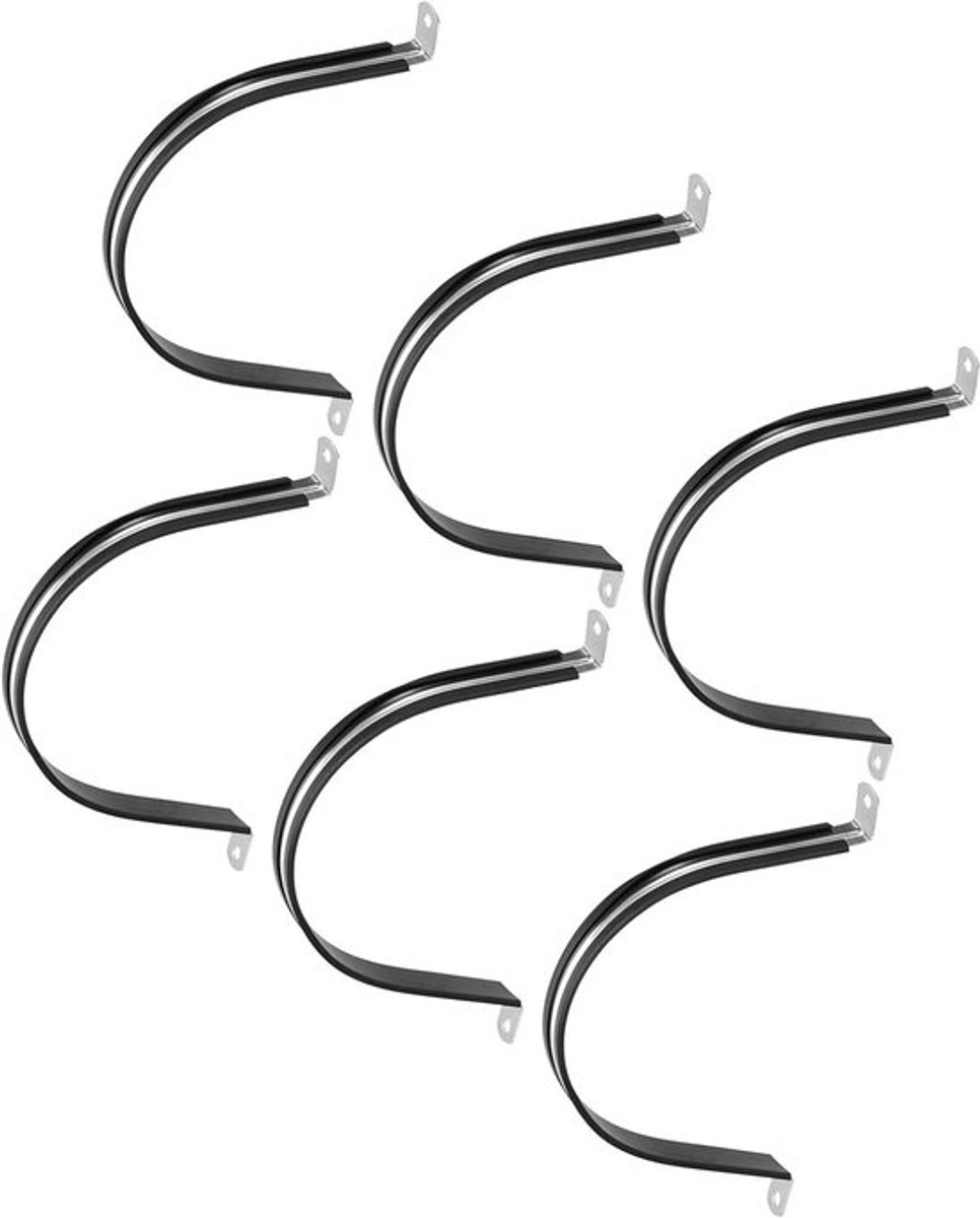 6 Stuks Kabelklemmen, 120mm Rubberen Buisklem met RVS, U-vormige Klem voor Elektriciteit, Afvoer en Loodgieterswerk