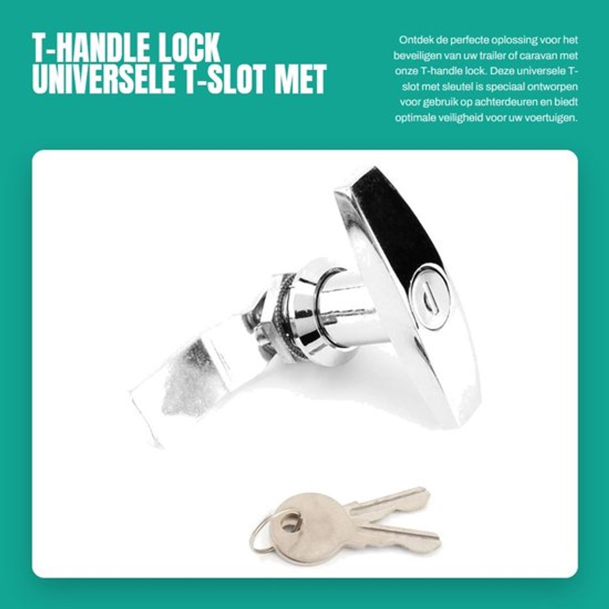 Handgreepsleutel Hoogwaardige Zinklegering - T-greep - Garagedeurslot - Aanhanger - Sleutel - Perfecte Compatibiliteit - T-slot