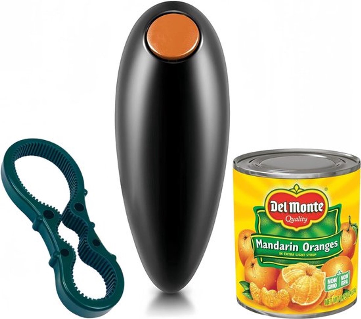 Elektrische blikopener - Draagbare blikopener - Handsfree gemak - Zwart - Geschikt voor senioren - Elimineren handpijn - Voorkom verwondi...