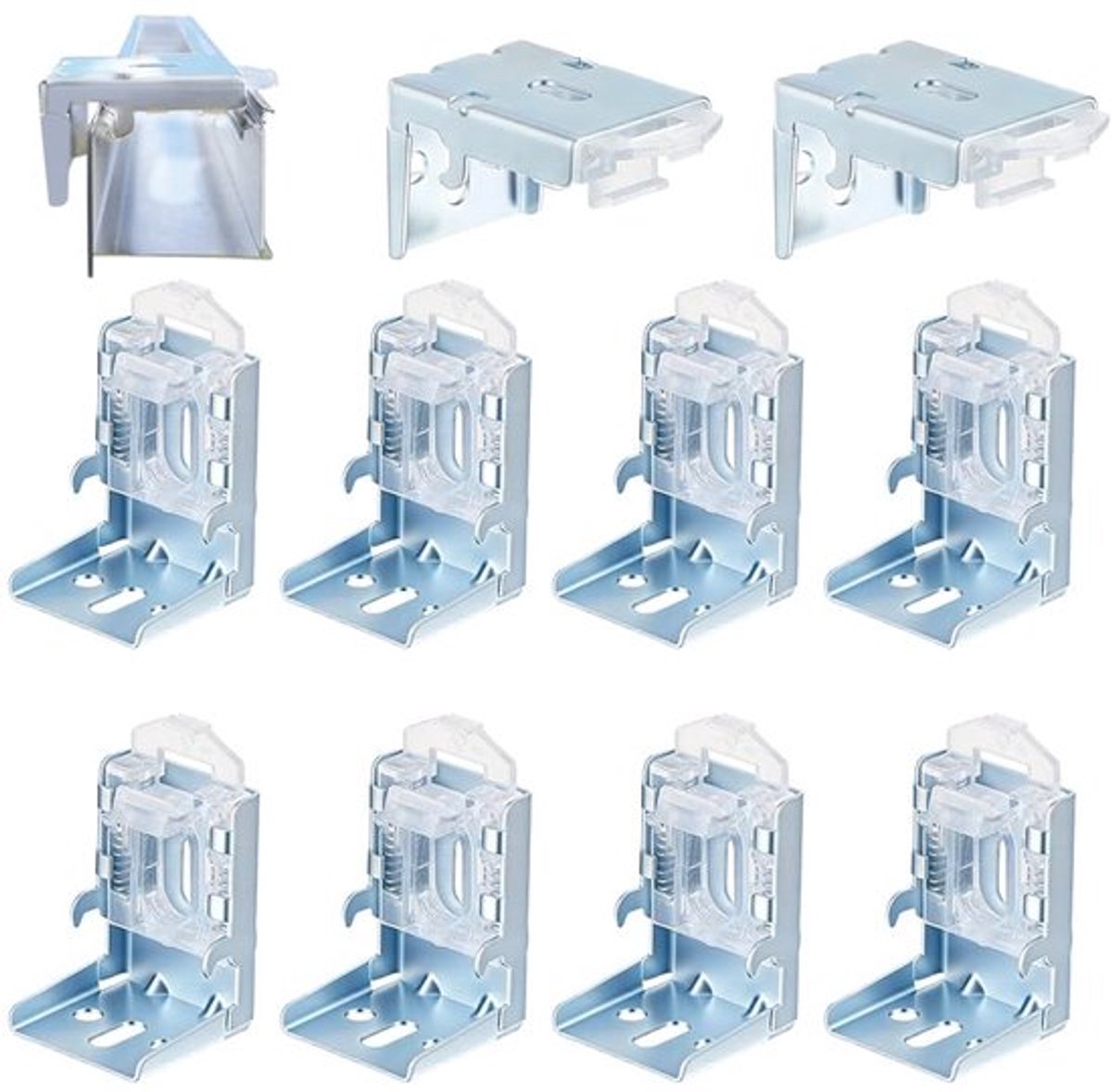 Jaloeziebeugels Mini - 10 Stuks - Draaibare Beugel - Bevestigingsbeugels - Inclusief Schroeven - Materiaal: Ijzer - Compacte Afmetingen - Jaloeziehouders