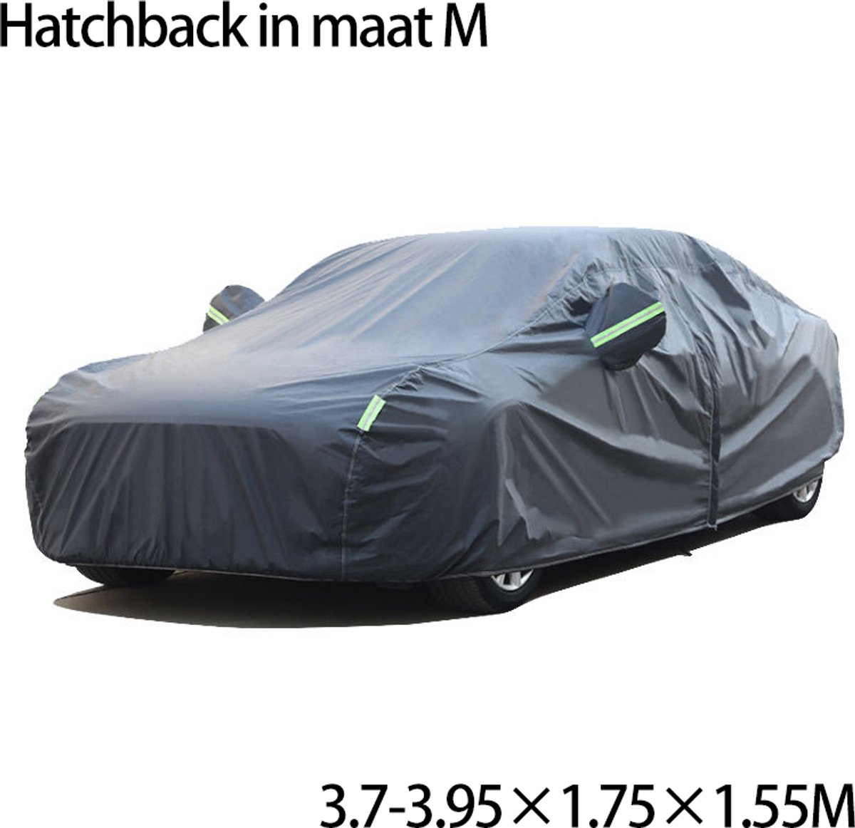 KZQ Universele Auto Car Cover - Waterdicht & UV-Bestendig - Voor Hatchback - Maat M (3.7-3.95m) - Zwart