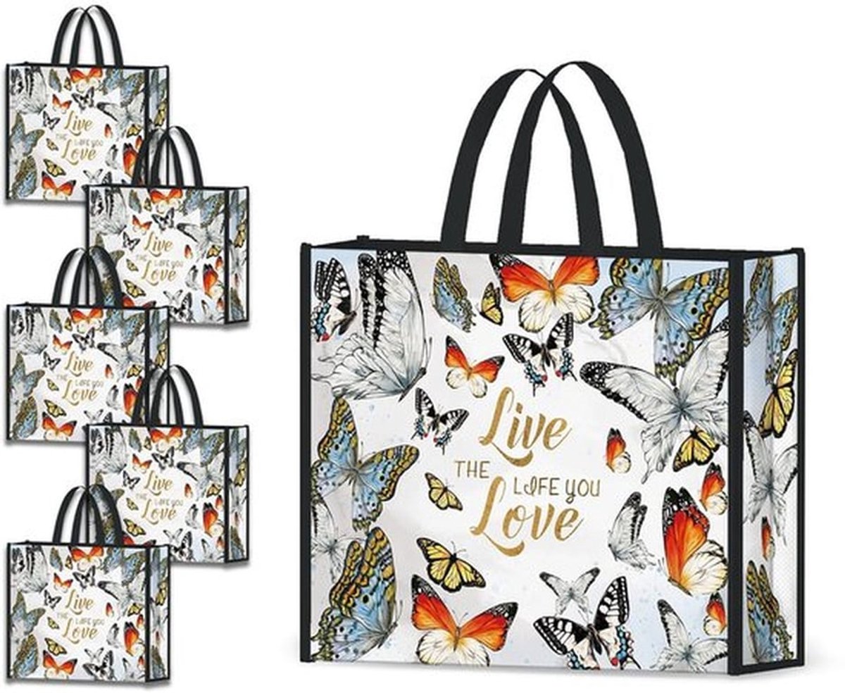 Boodschappentas Opvouwbaar - Herbruikbare Boodschappentas - Stevige Boodschappentas - Duurzame Draagtassen - Wasbare Boodschappentas - Tot 50 Pond Belastbaar - Tote Bag