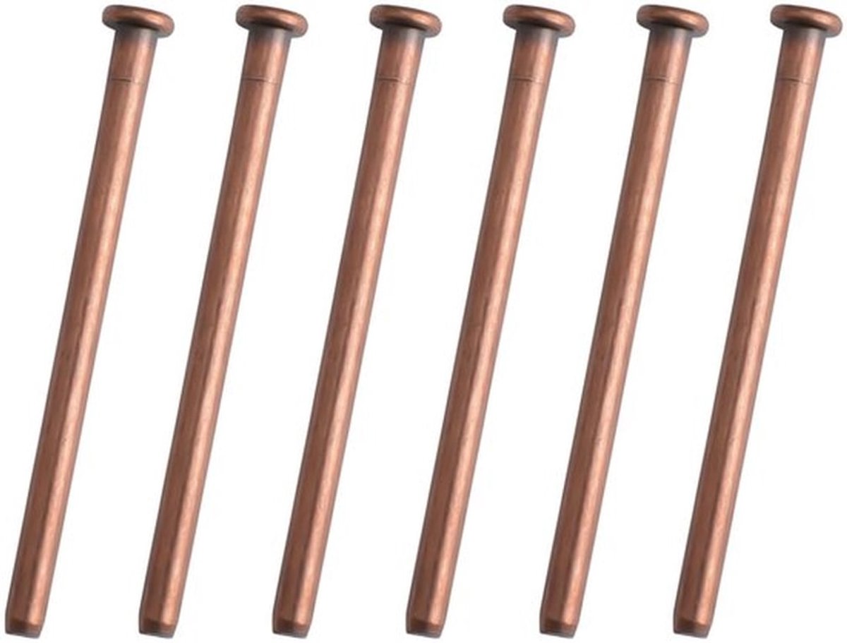 Scharnierpins 3,5 Inch - 6 Stuks - Duurzaam Carbon Staal - Antiek Rood - Binnendeur Beveiliging - Vervangingspennen - Deurscharnier