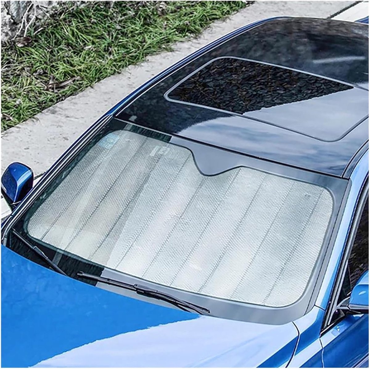 KZQ Opvouwbare Zonnescherm Voor Auto - Voorruit Reflector - UV-Bescherming & Hittebestendig - Universele Maat - Zilver
