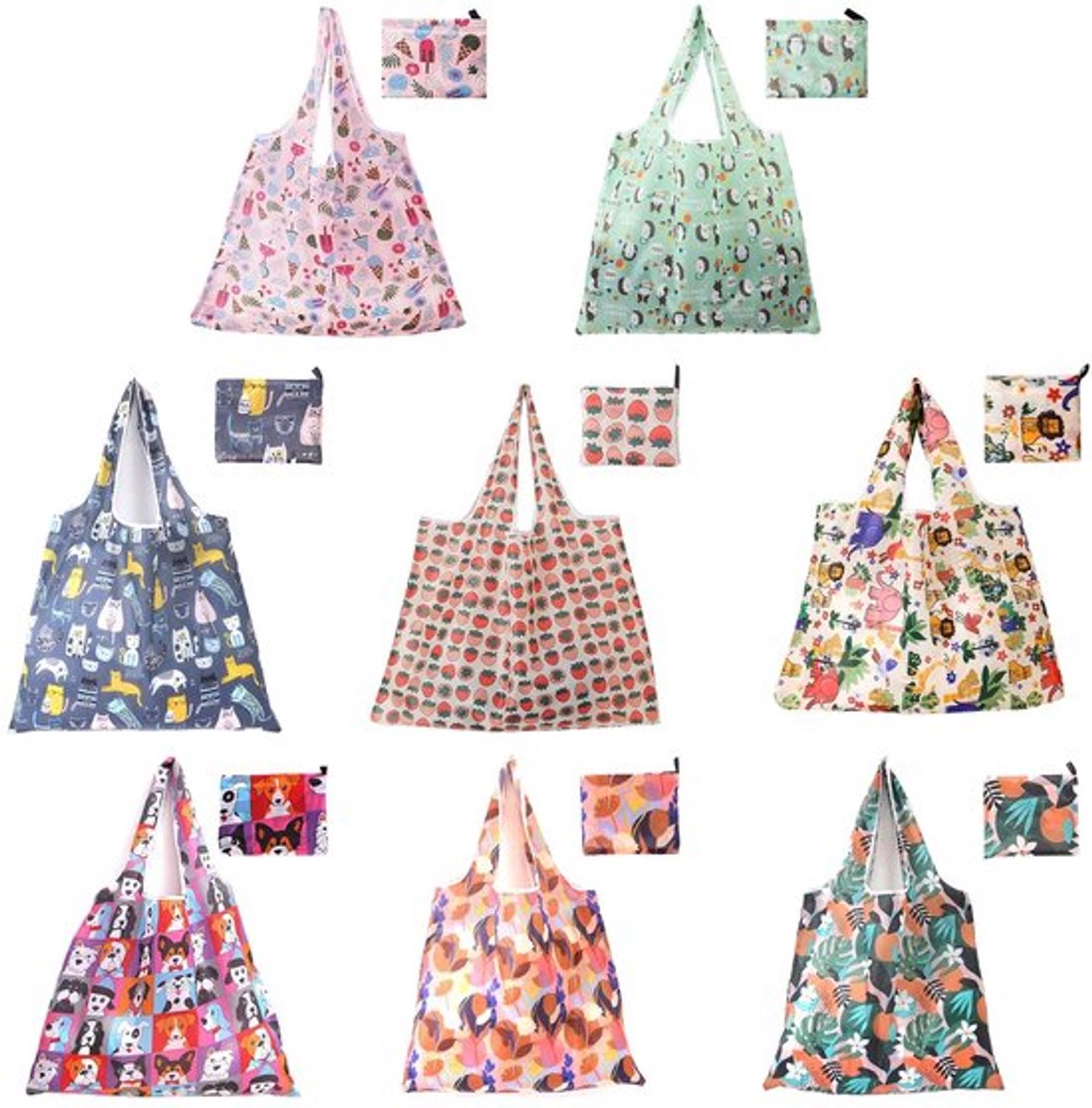 Boodschappentas 1,5 kg - Opvouwbare Tas - Duurzaam Nylon - Draagtas met Handvat - Herbruikbare Shopper - Compact Formaat