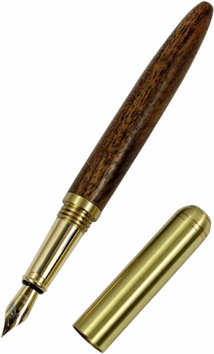 Houten Vulpen van Hoge Kwaliteit voor Kantoor en Zakelijk Gebruik - Handgemaakt, 0.7mm, Bruin Hout, Luxe Schrijfaccessoires
