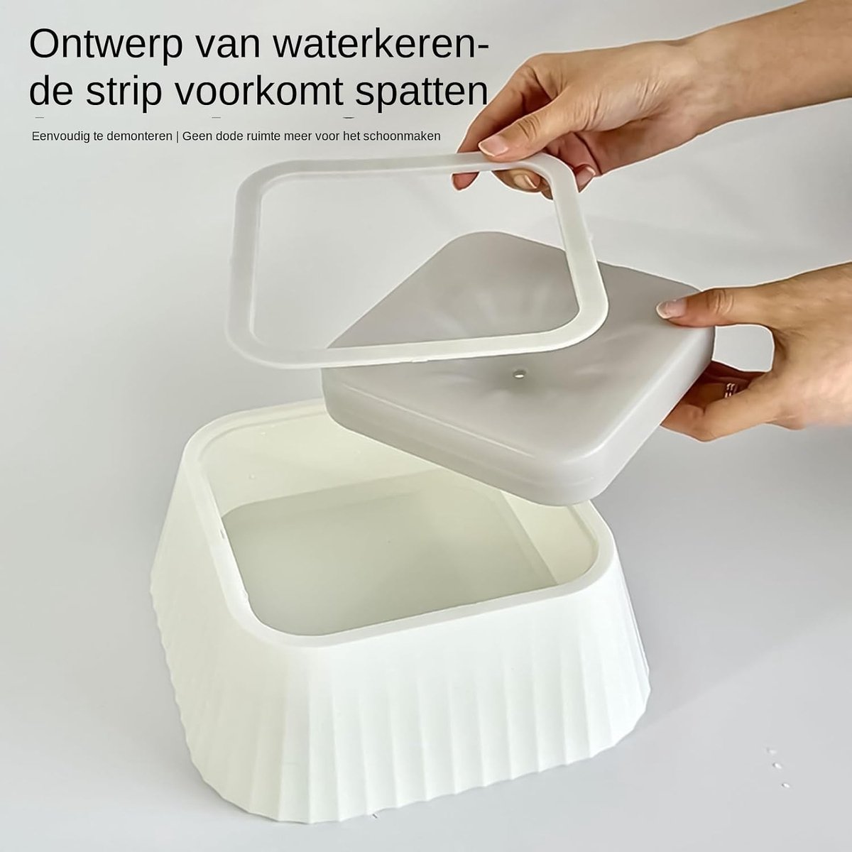 Honden Drinkbak - Waterbak Hond - Voorkomt Verslikken - Druppelvrij Ontwerp - 1.1 Liter - Grijs