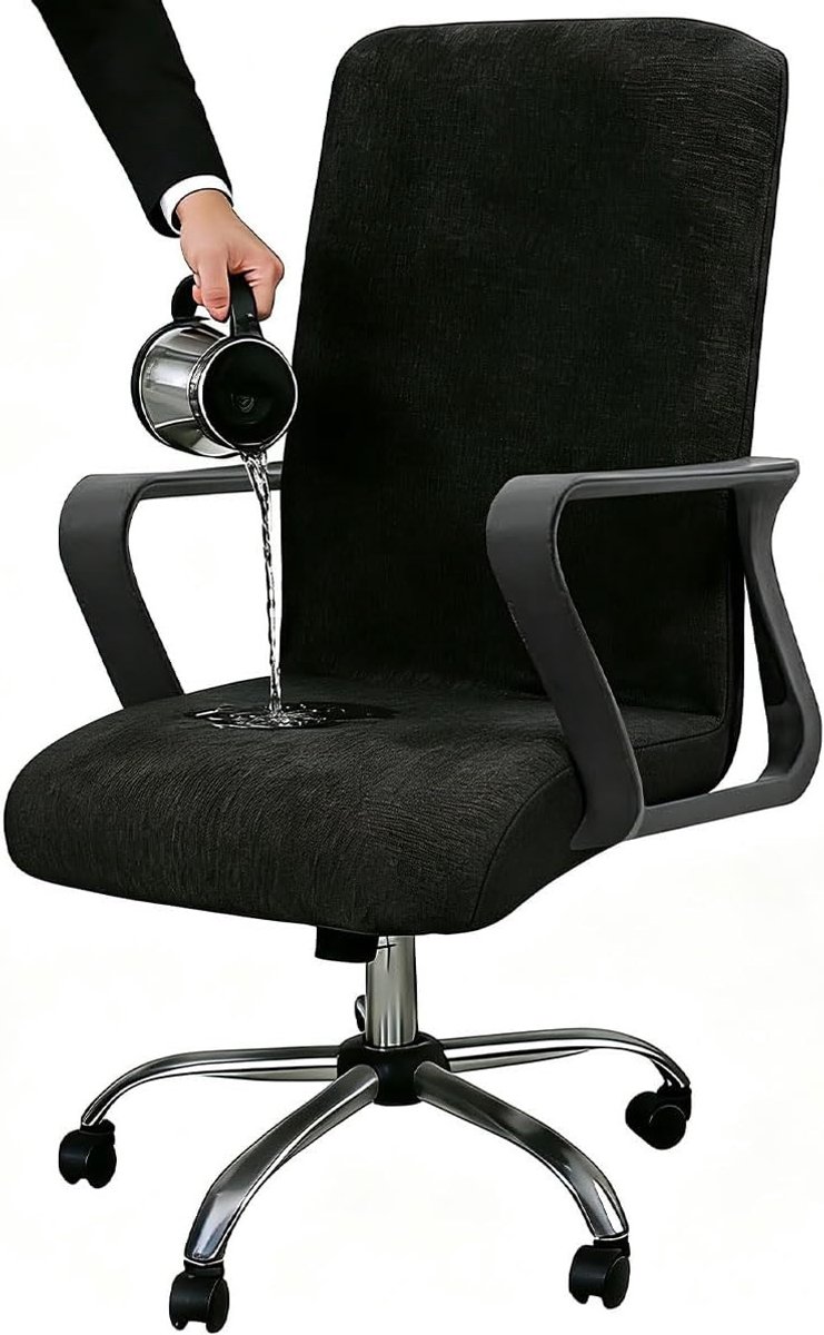 Verstelbare Zwarte Stoelhoes voor Draaitoel - Elastische Bescherming voor Gaming en Kantoorstoelen - Afneembare en Wasbare Hoes