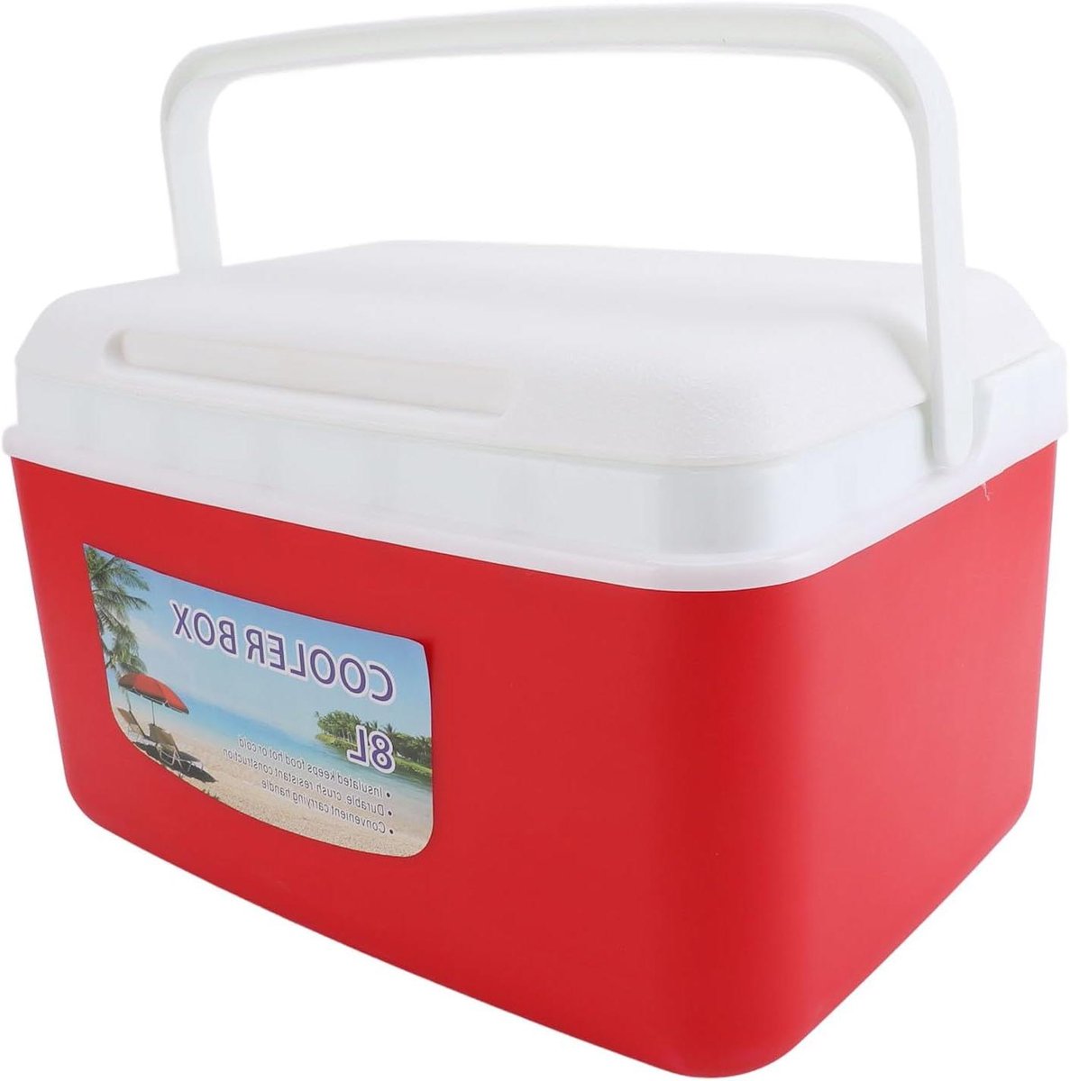 Draagbare Koelbox - Isolatiebox Ijsbox - Kamperen Vissen - Harde Isolatie - 8L - Rood