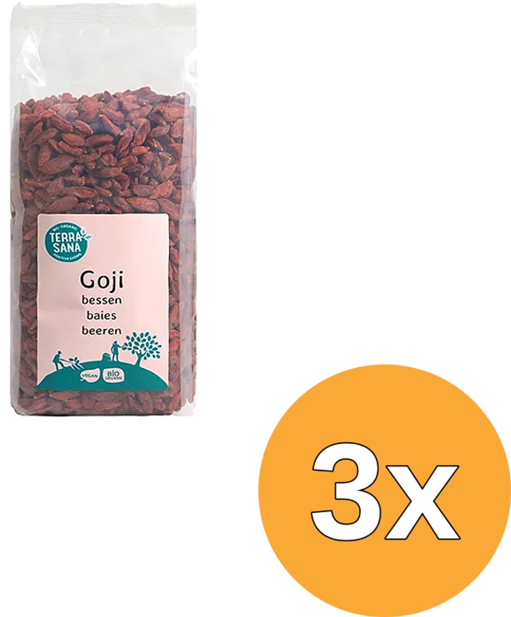3x Terrasana Raw Goji Bessen Bio (450 gr)