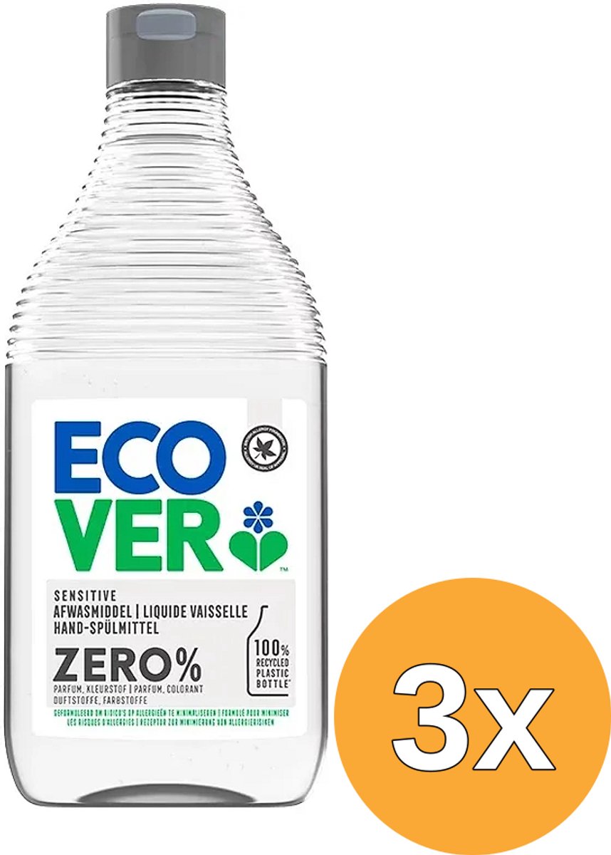 3x Ecover Afwasmiddel Zero (450 ml)