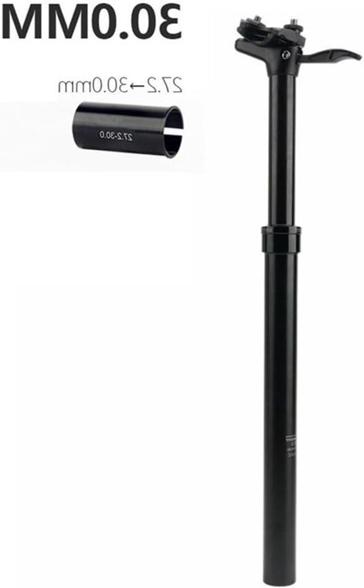 Zadelpen Luchtdruk - Verstelbare Fietszadelpen - Comfortabel Fietsen - Luchtdruk Schokabsorptie - 31.6mm - Zwart