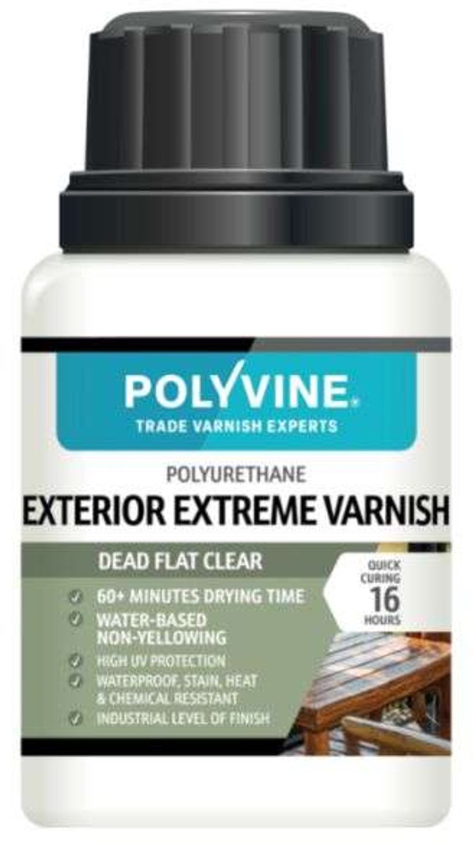 Polyvine Extreem Blanke Lak PU Buiten mat 100 ml
