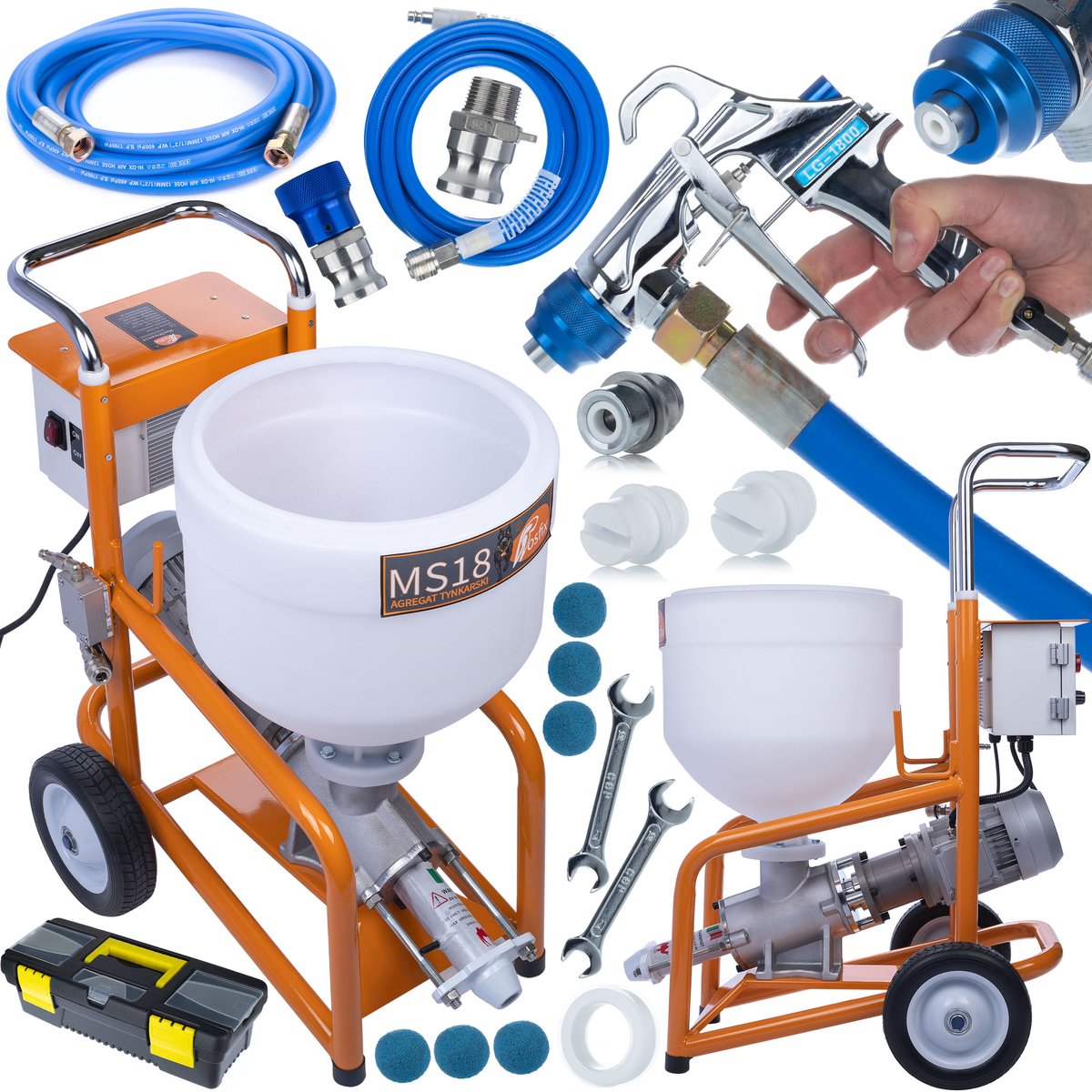 Rosfix Pleisterspuitmachine MaxStream18 - Borstelloze Motor 1800W, 12 L/min - 28L Tank