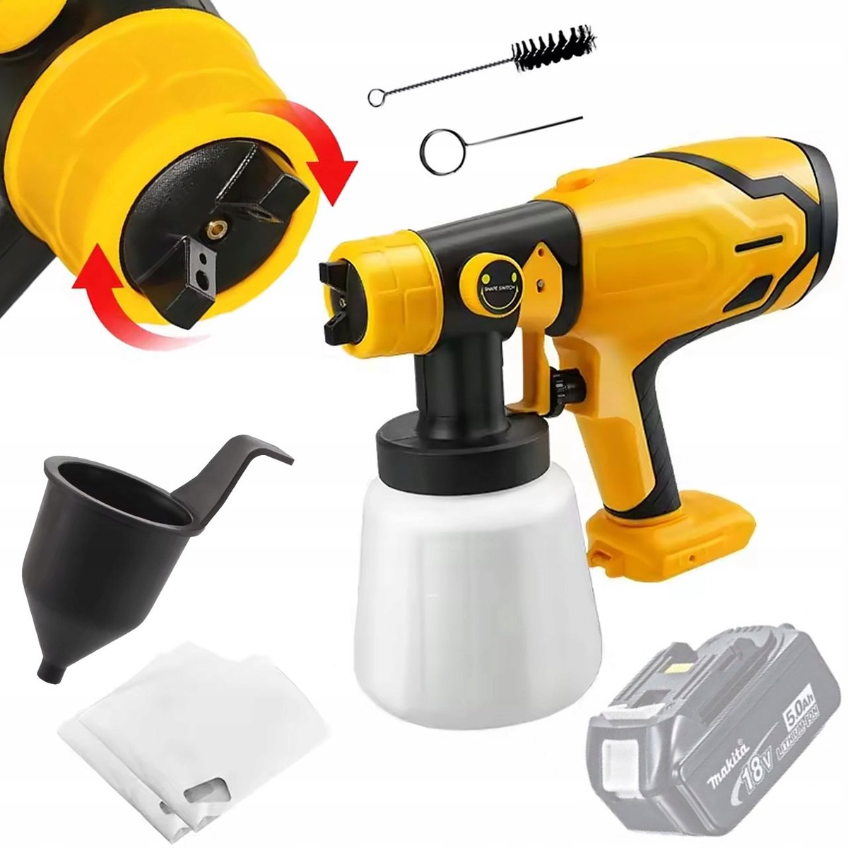 Rosfix Spuitpistool ZT-13Z Rosfix - Draadloos HVLP Makita 18V Aansluiting - Geschikt voor Makita