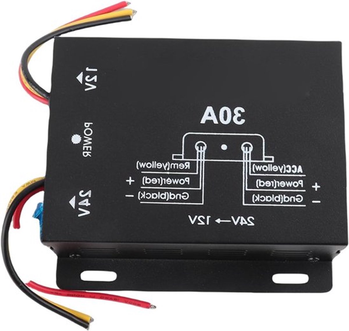 DC 24V naar 12V Spanningsomvormer - Hoogwaardige Omvormer met Aluminium Behuizing en Veilige Functies voor Auto's en Elektronica