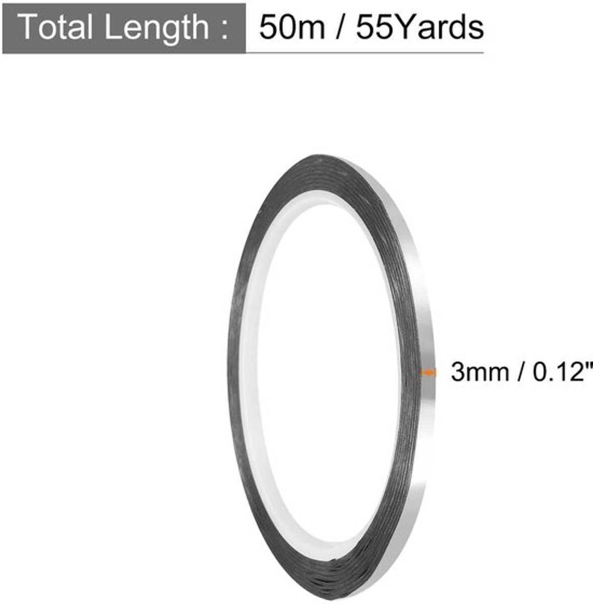 Decoratief Plakband - Gemetalliseerde Polyester Folie - 2,5 cm x 140 m - Zilver - 3 Stuks - Voor Sierlijsten/D.I.Y. - Decoratietape