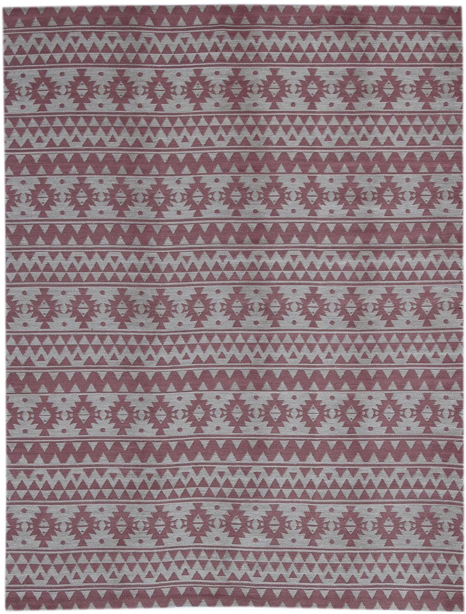 Padiro vlakgeweven vloerkleed 80 x 150 cm - roze - vintage patroon - geschikt voor vloerverwarming - van polyester