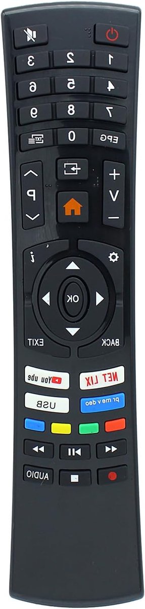 Afstandsbediening Vervanging - Universele Afstandsbediening Smart TV Afstandsbediening - TV Bediening - Direct Gebruiksklaar - 10 Meter Bereik - Zwart