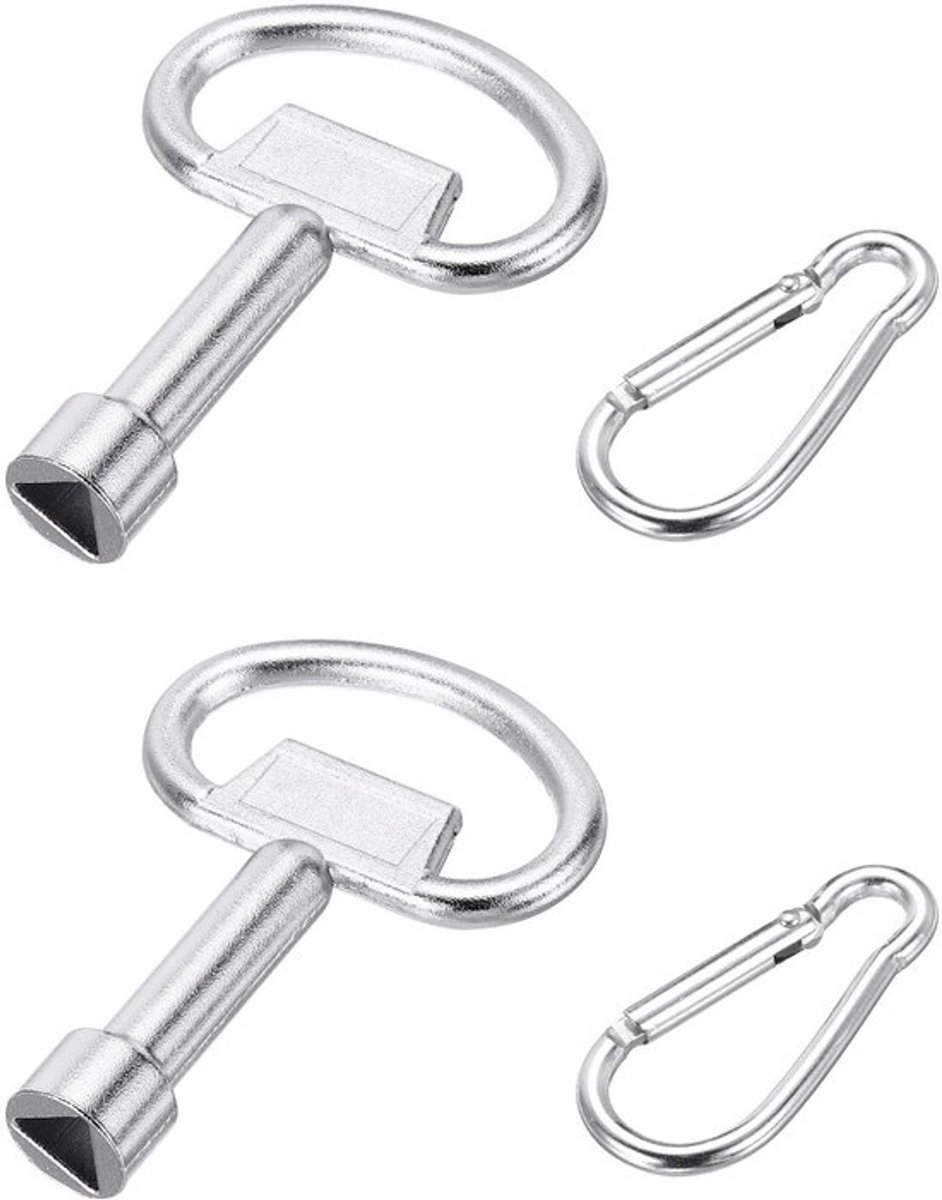 Triangle Wrench - Sleutelring - Duurzaam - Zilver - Driehoekige Moersleutel - Geschikt voor Meterkasten en Afvalbakken - Zilver