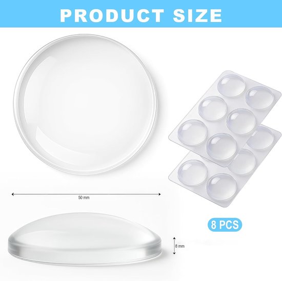 Zelfklevende Deurstopper voor Wand - Transparante Silicone Bescherming voor Deurhandvatten - 12 Stuks — afbeelding 5