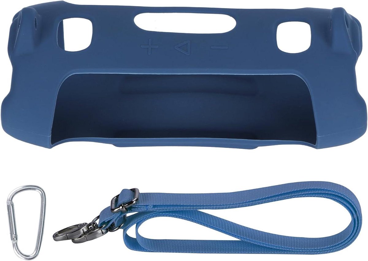 Siliconen Luidsprekerhoes - Draagbare Bescherming - Muziek Luisteren - Met Schouderband - 234 x 91 mm - Blauw