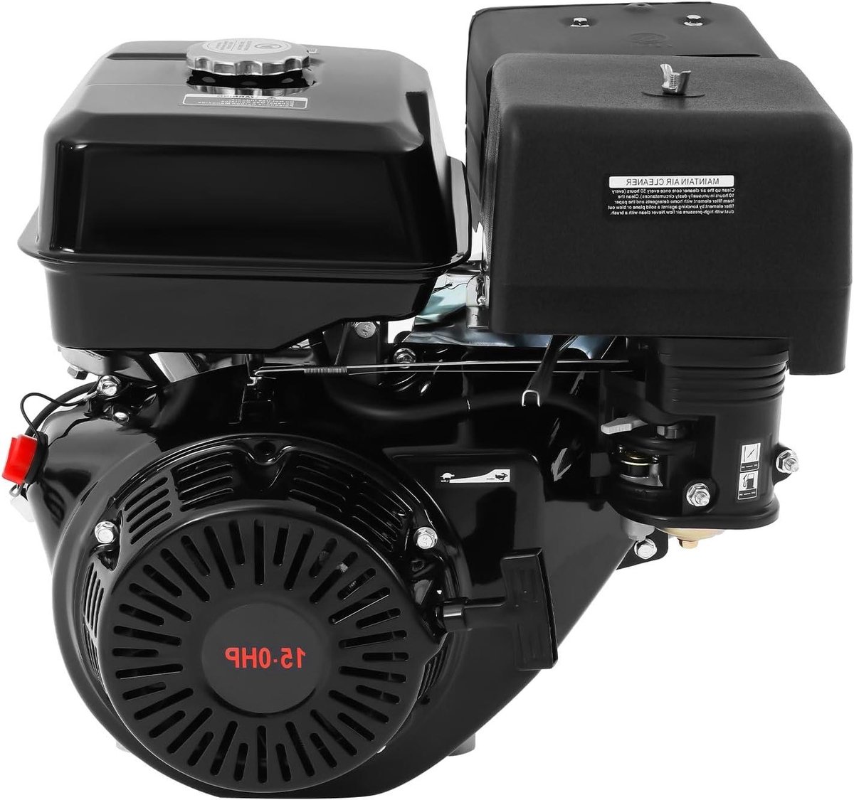 Benzinemotor 15 pk - Houtklover motor - Machines Aandrijven - Olietekortbeveiliging - 420 cc - Zwart