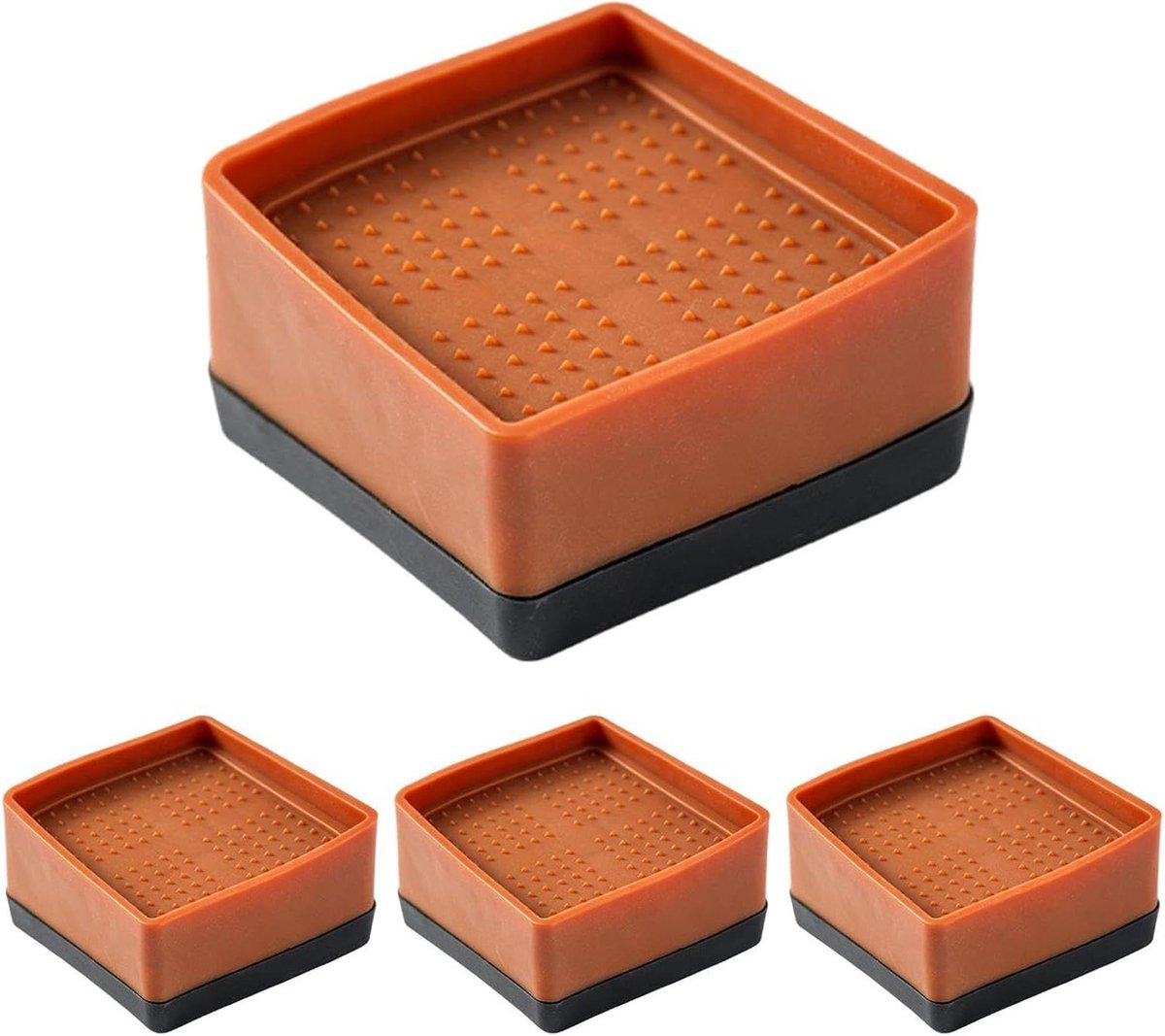 Meubelverhogers - Bedpoten Stoelverhogers - Meubels Verhogen - Stapelbaar Ontwerp - 4 stuks - Bruin