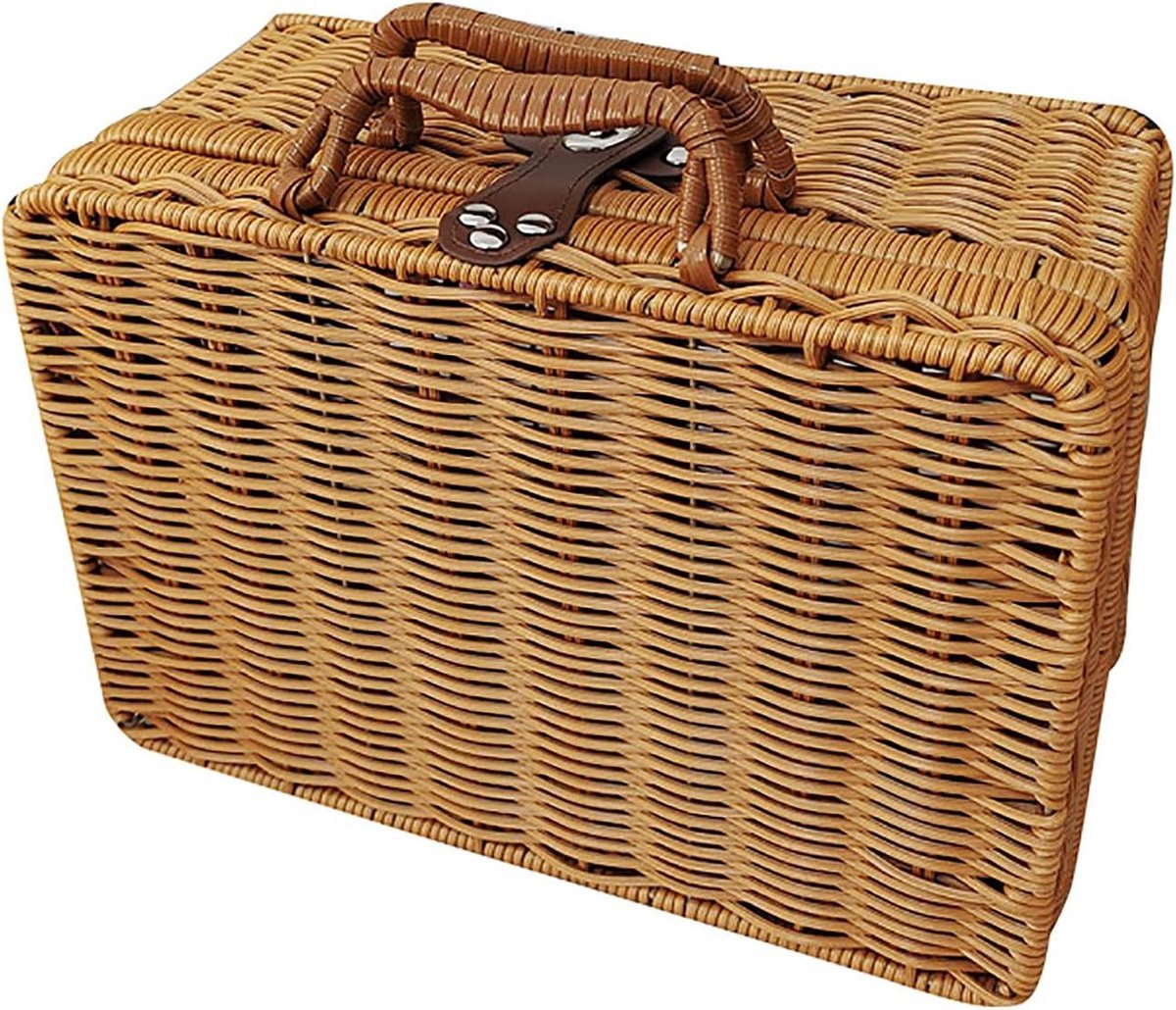 Rotan opbergmand - Rieten mand deksel - Decoratie en opslag - Handgeweven ontwerp - Meerdere maten - Natuurlijk