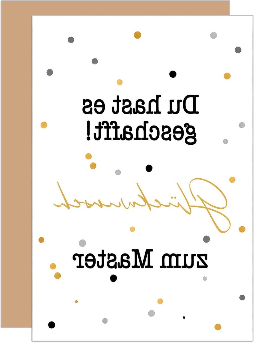 Kaart voor Slagen Examen - Felicitatiekaart Studie - Gefeliciteerd Wensen - Dubbele Vouwkaart - 11.5 x 17 cm - Neutraal