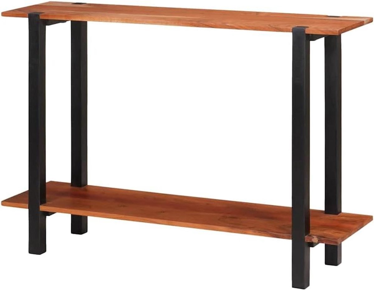 Rustieke consoletafel - Houten bijzettafel - Entree decoreren - Massief acaciahout metaal - 110 x 30 x 75 cm