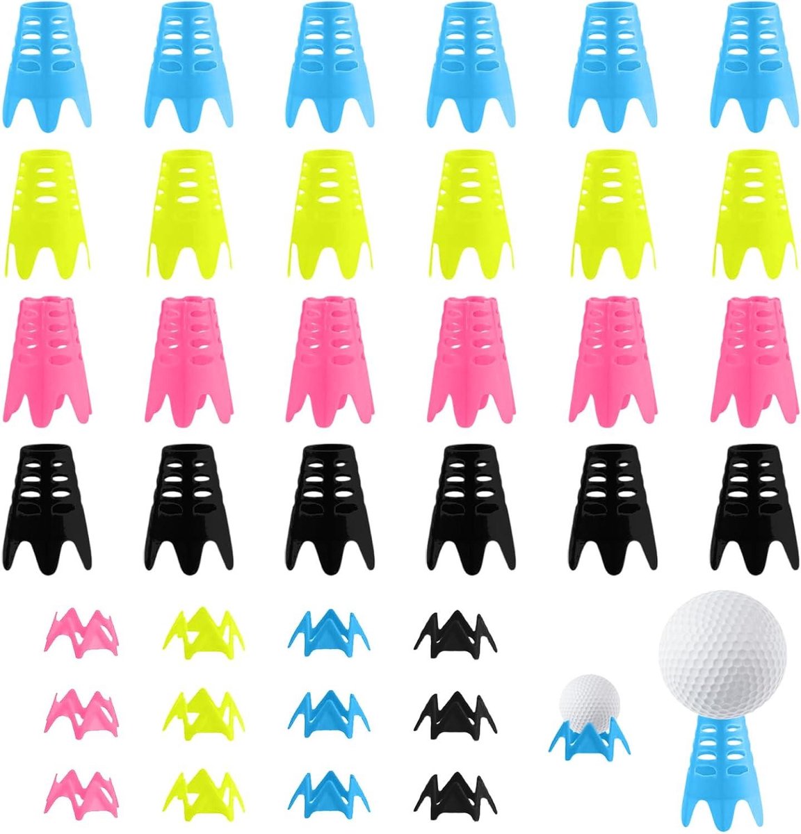 Golf Tees - Simulator Tees - Golf Training - Herbruikbaar Ontwerp - 36 Stuks - Multicolor