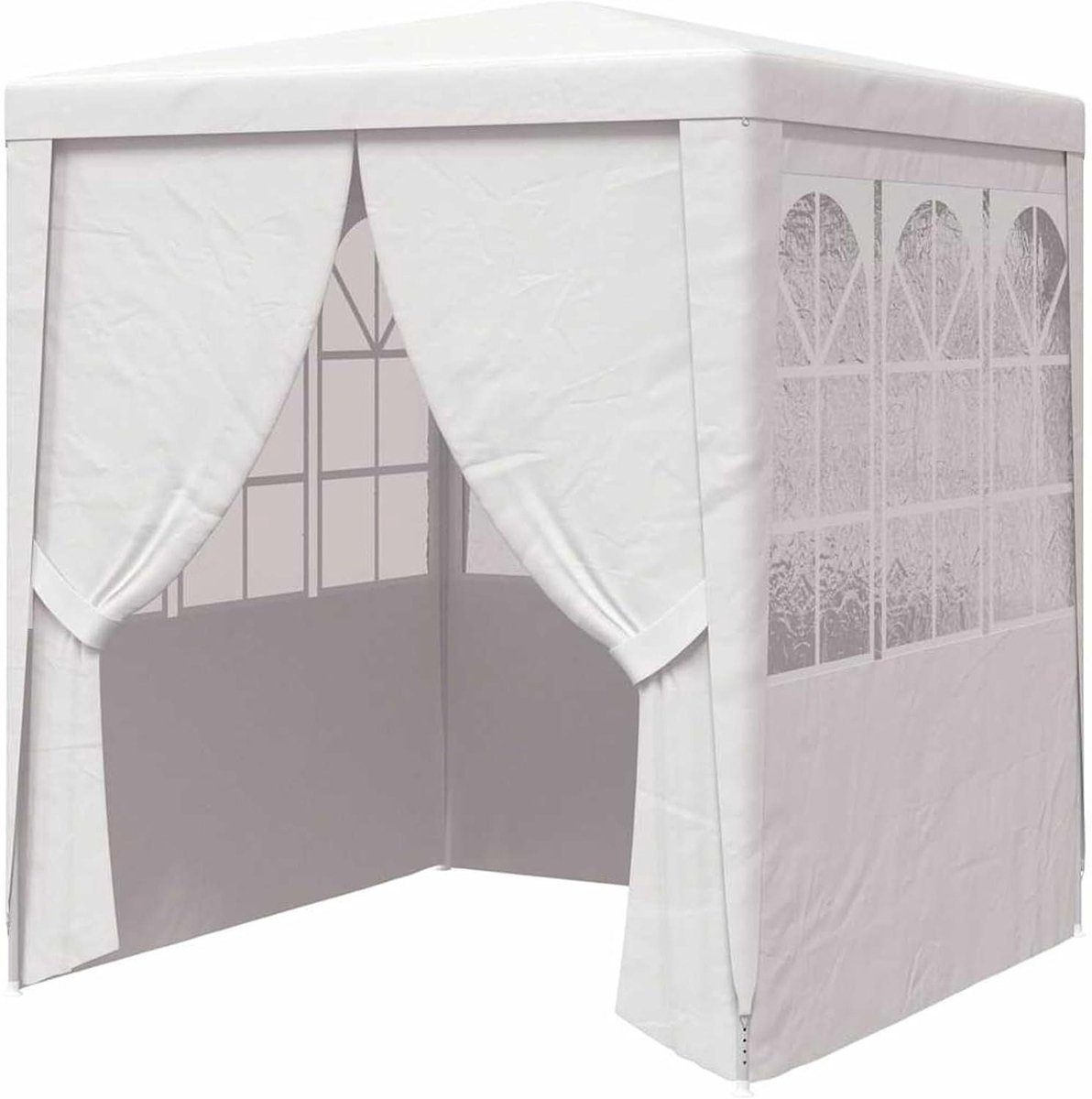 Partytent met zijwanden - Tuintent paviljoen - Feesten buiten - Waterdicht UV-bestendig - 25 x 25 meter - Wit