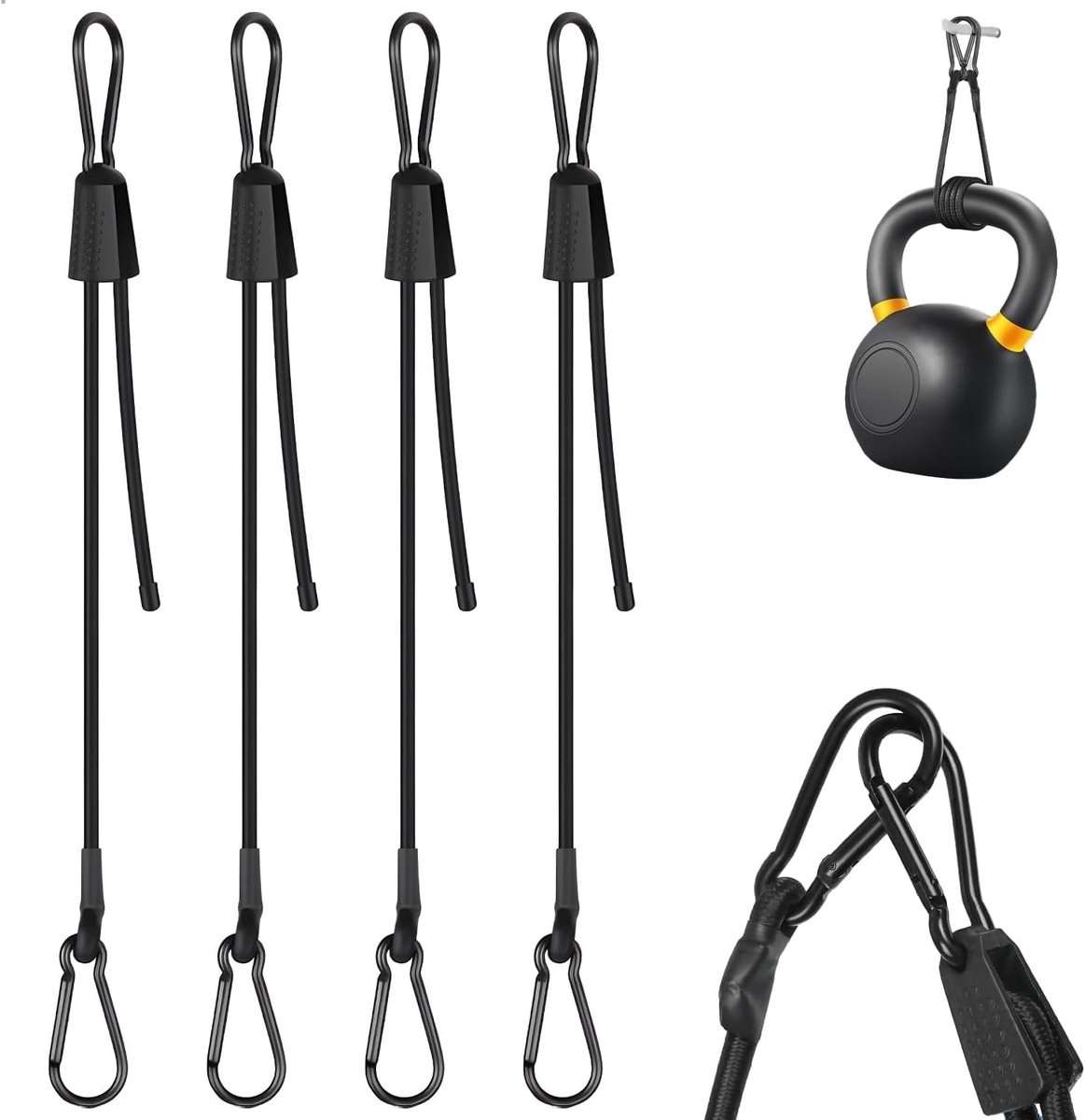 Snelbinders fiets - Zwart - 100 cm - Elastische Spanbanden met Karabijnhaak - Voor Camping en Transport