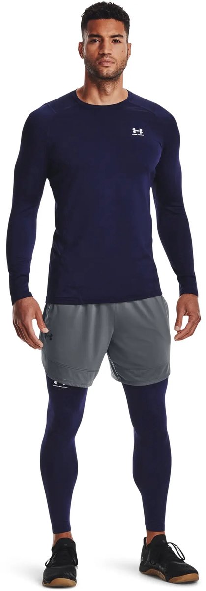Under Armour UA CG Armour Leggings-BLU Heren Sportlegging - Midnight Navy - Wit — afbeelding 4