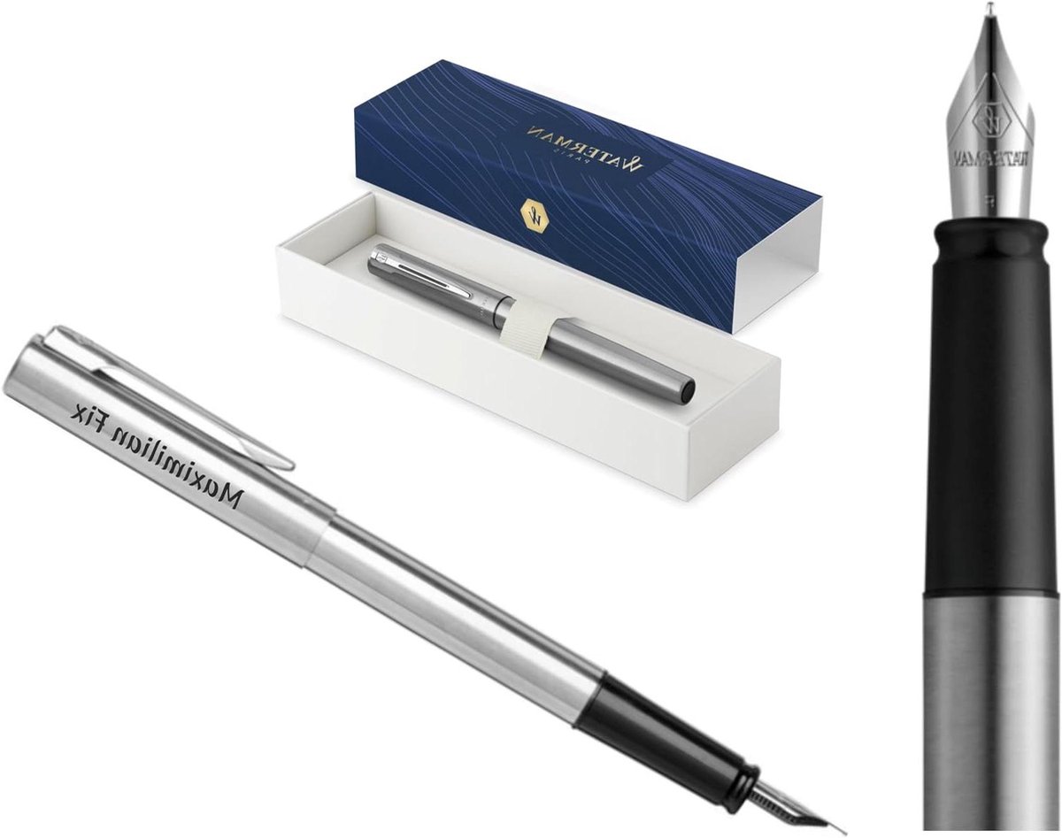 Vulpen met Gravure - Schrijfgerei Luxe Pen - Cadeau Geven - Individueel Graveeraar - Medium Punt - Roestvrij Staal