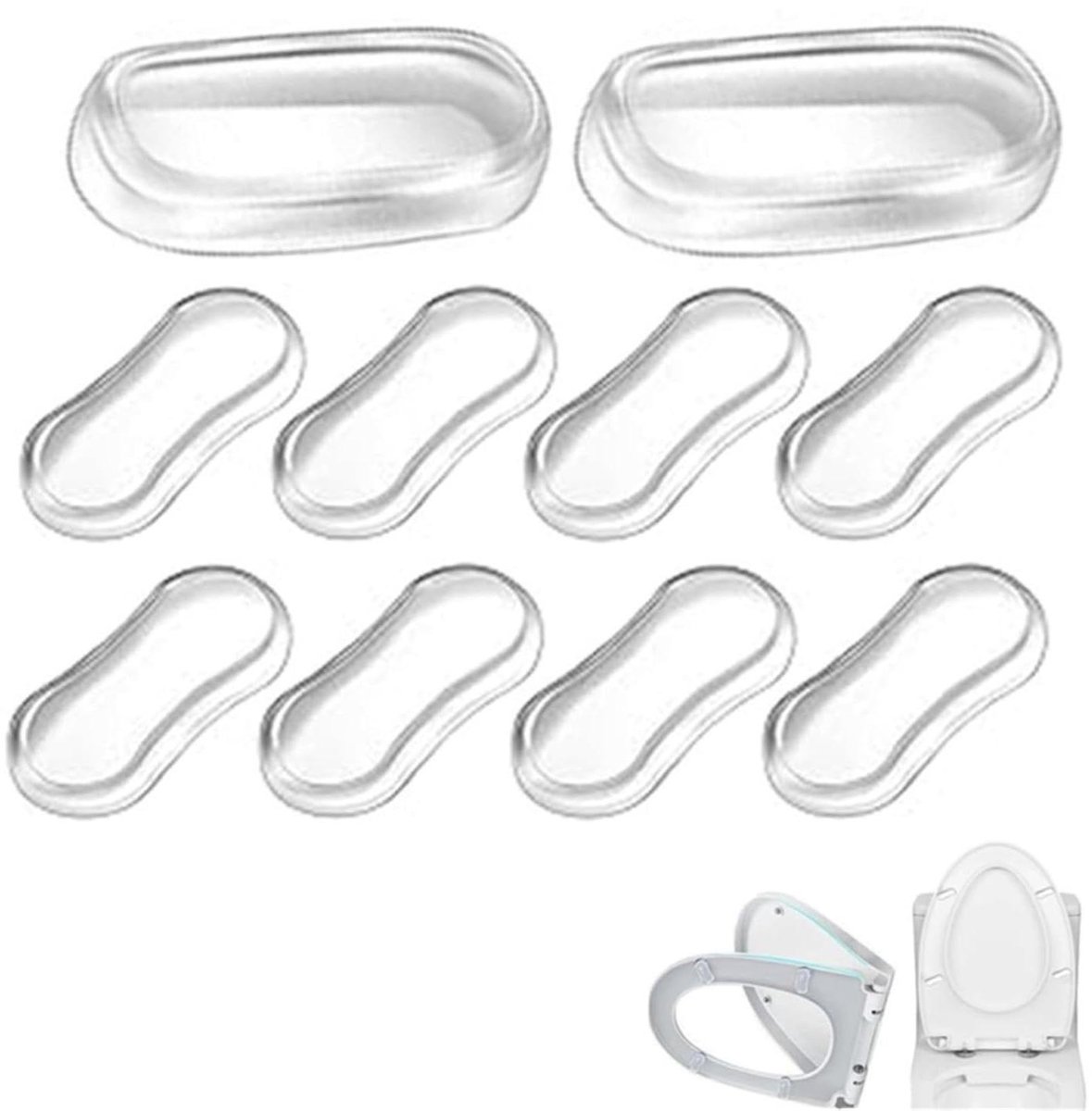 Toiletbril Bumpers - Toilet Seat Pad - Geluid Dempen - Zelfklevend Ontwerp - 10 Stuks - Transparant