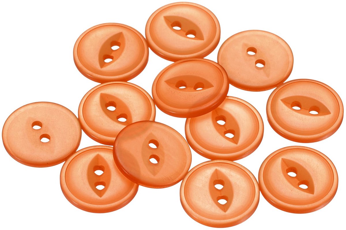 Ronde Nähknöpfen 12 Stuks Oranje 18mm Plastic Knopen voor Kleding en DIY