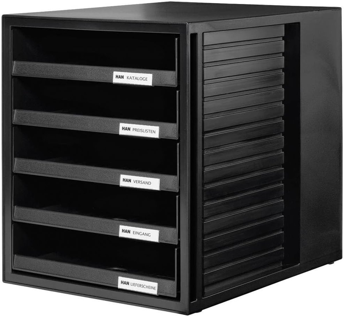 Ladebox Kast Set - Zwart - 33 x 27,5 x 32 cm - Ruimtebesparende Organizer voor Documenten - Voor Kantoor en Thuis