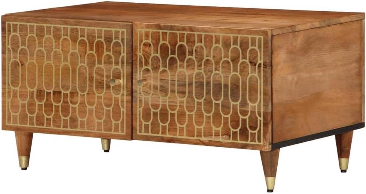 Koffietafel - Salontafel Woonkamer - Opbergen Woonkamer - Massief Mangohout - 80 x 50 x 40 cm - Natuurlijk Hout
