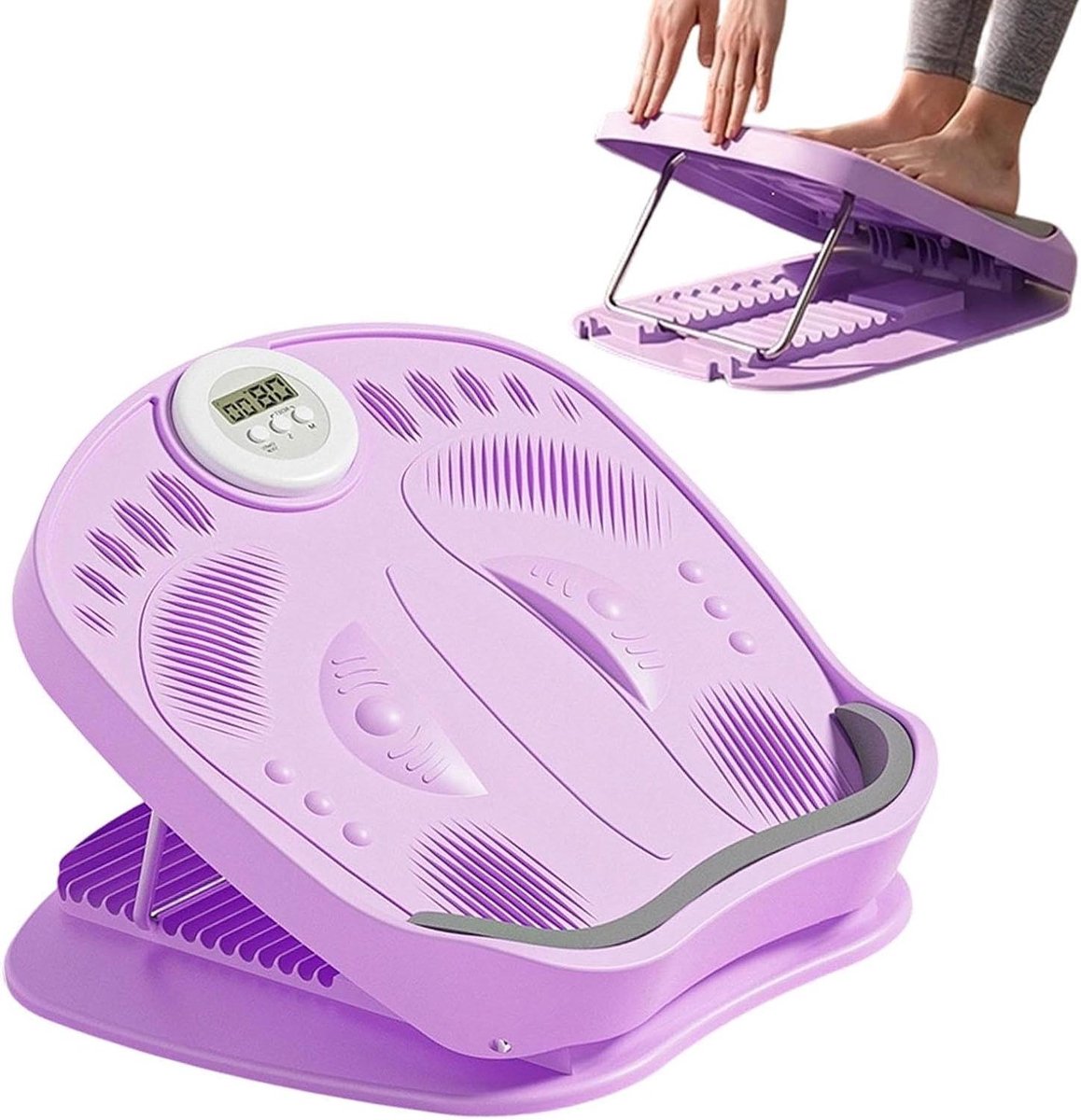 Kuit Stretch Apparaat - Schuine Plank - Fitness Training - 16 Niveaus Instelbaar - 29 x 25.5 cm - Paars