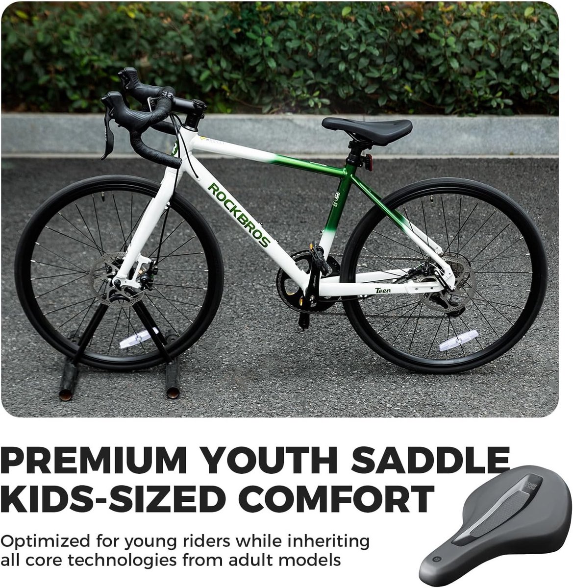 Comfortabel ergonomisch fietszadel - Zwart - 24 x 14 cm - Schuim met hoge dichtheid - Voor kinderen