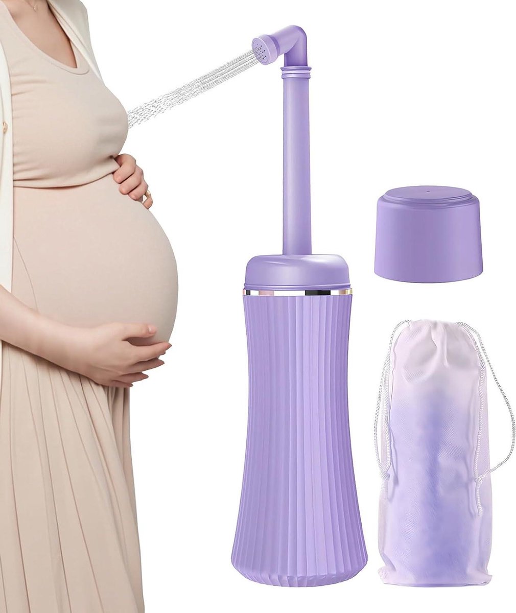 Perifles Bidet Fles - Spoelfles Reiniger - Postpartum Zorg - Ergonomische Grip - 400ml - Paars