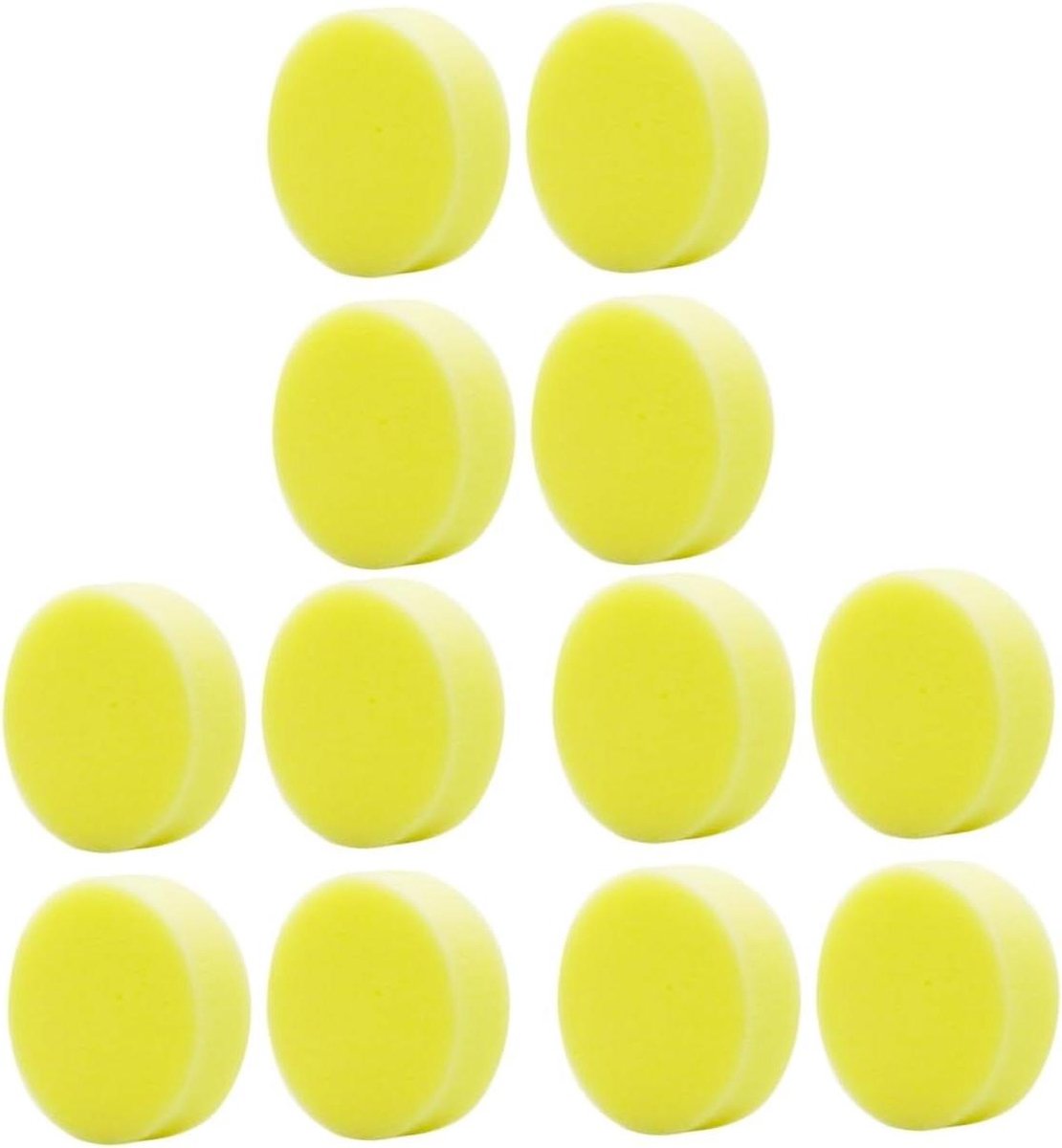 Polijstpads Spons - Reinigingsspons Waxspons - Auto Poetsen - Premium Materiaal - 12 Stuks - Geel