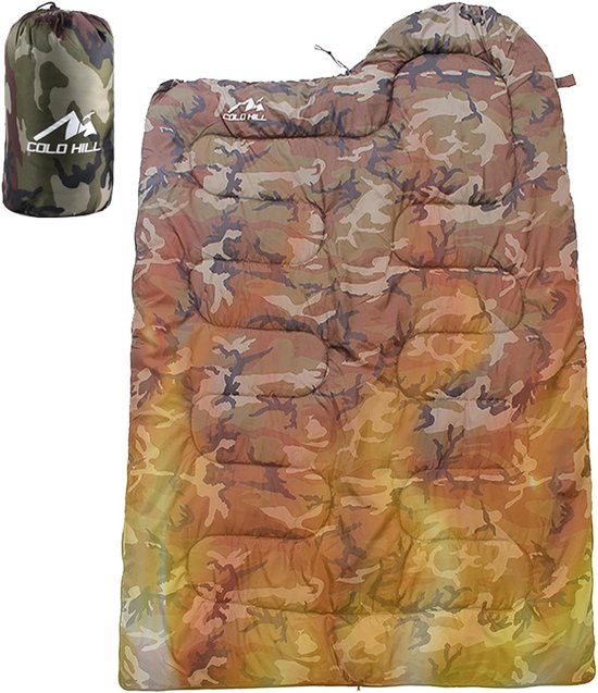 Slaapzak - Outdoor slaapzak - Kamperen en wandelen - Met compressiezak - 220 x 70 cm - Camouflage — afbeelding 4