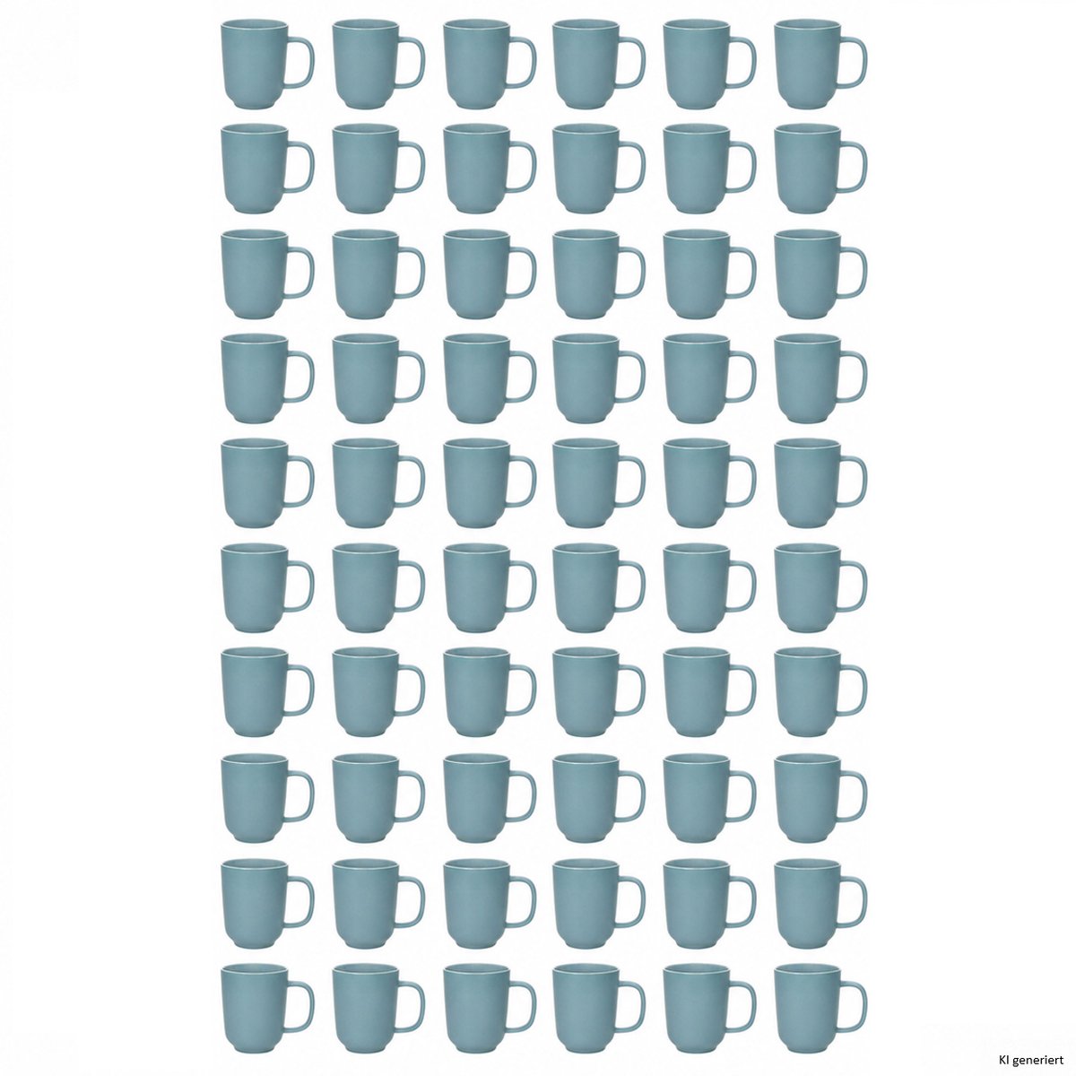 Set van 60 Jasper grijsblauw aardewerk koffiemokken - 414110