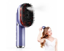 Hoofdmassage Apparaat - Scalp Massager met 650nm Rood Licht - Elektrische Massageborstel met Ultrasone Sprayfunctie - Zachte Siliconen Massagepunten - USB-C Oplaadbaar - Lavendelblauw
