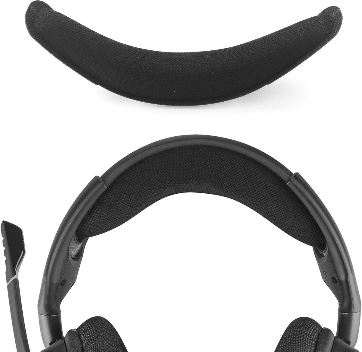 Hoofdband Vervanging - Hoofdband Kussen - Gaming Headset - Mesh Stof Traagschuim - 22.9 x 6.3 x 2.7 cm - Zwart