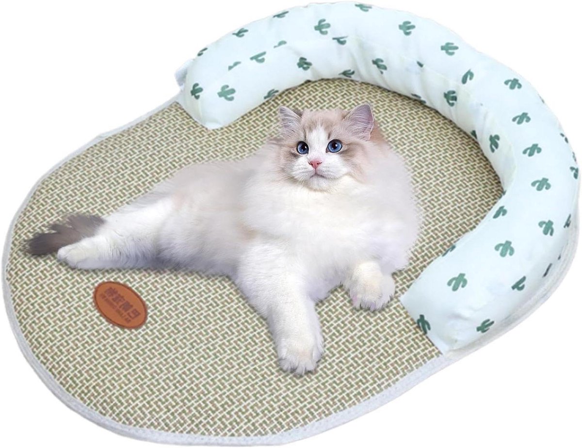 Koelkussen voor Huisdieren - Koeldeken Kat Hond - Zomerse Koelte - Ultra-ademend Mesh - 38x28 cm - Groen