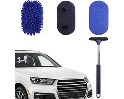 RV wasborstel - Voertuigglas reiniger - Auto ramen wassen - Intrekbare steel - 101 cm - Grijs